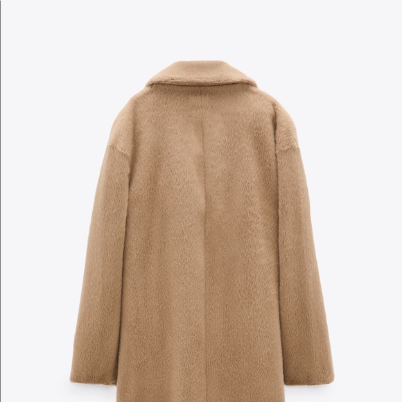 Zara Faux Fur Wrap Double Breasted Coat Jacket - Picture 14 of 14